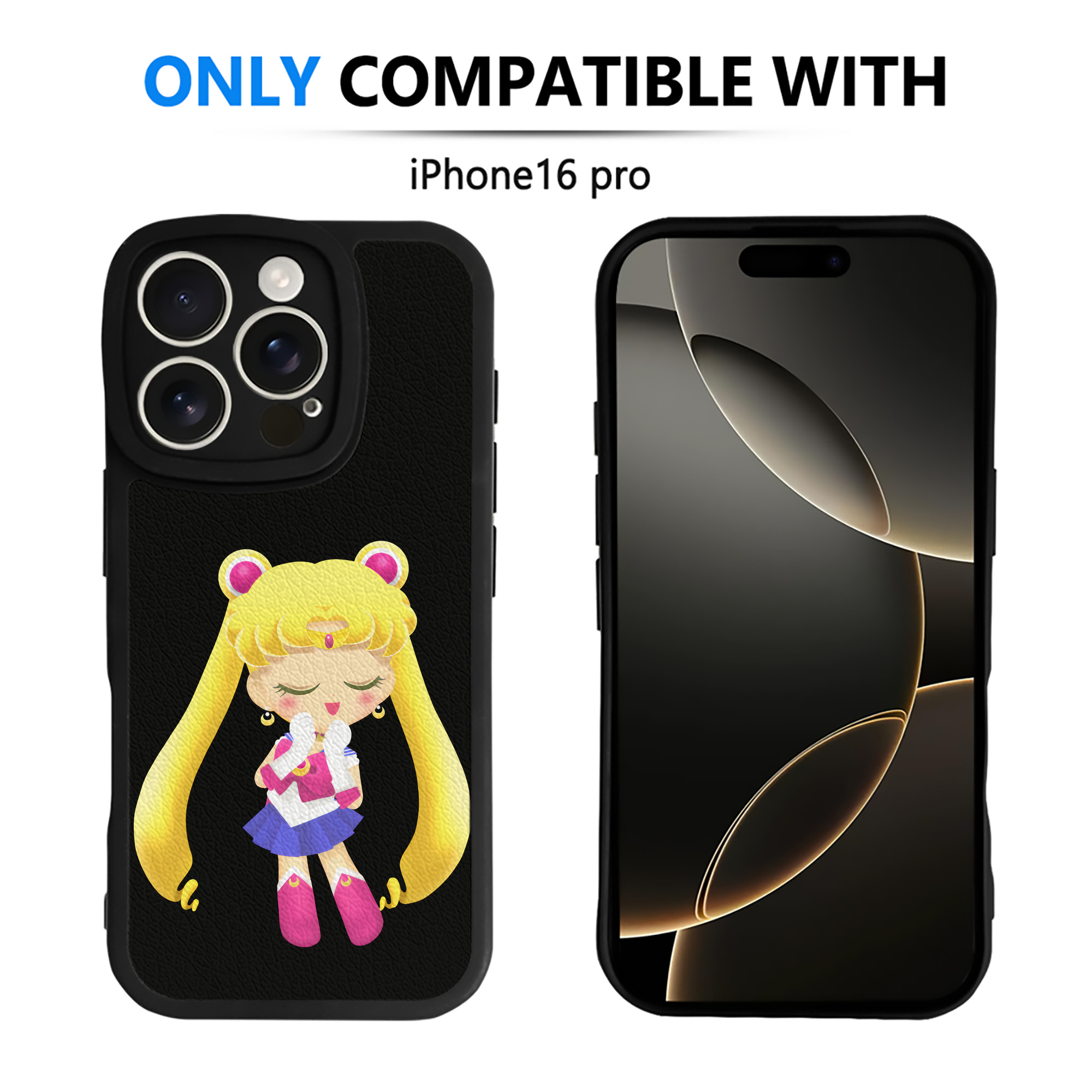 （画像用） 美少女戦士セーラームーン 月野 うさぎ つきの うさぎ Sailor Moon Tsukino Usagi 【iPhone 16シリーズ対応】シリコンスマホケース（レザー調） 材質：シリコン